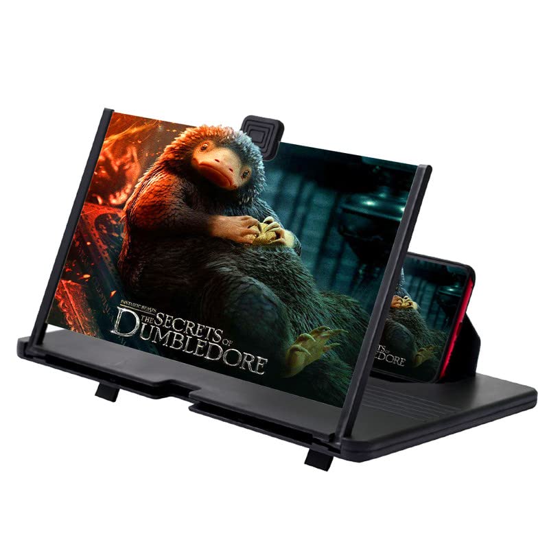 [Australia] - 14 Inch Phone Screen Magnifier,Thin Foldable Mobile Phone Stand,HD 3D Blu-ray for Movies, Videos, and Gaming, Compatible with All Smartphones 14inblack 