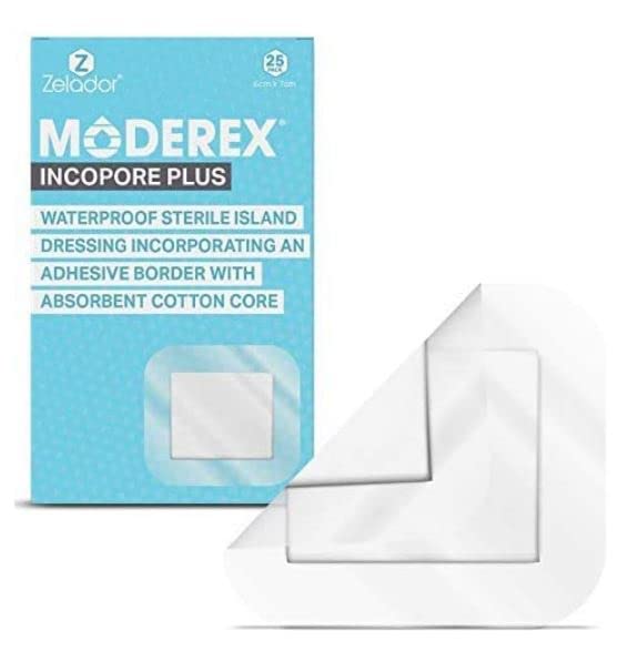 [Australia] - Sterile Self Adhesive Waterproof Island Dressing Latex Free with Transparent Border and 100% Cotton Absorbent pad x 25 (10x25cm x 25) 