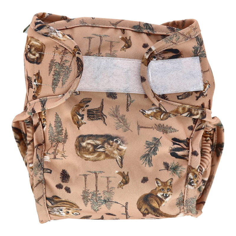 [Australia] - LittleLamb Reusable Nappy Wrap, Ideal Cover for Swim Nappies or Regular Baby Nappies, Stretchy and Breathable, Washable, Excellent Containment, Size Newborn, Bushy Tails Pattern 