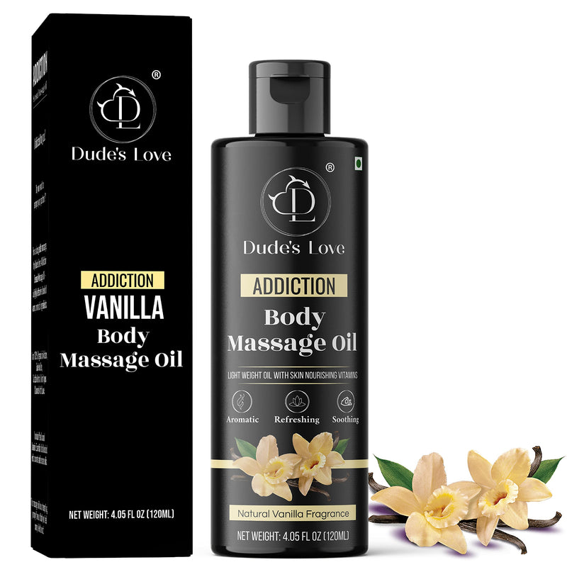 [Australia] - Organic - Vanilla Edible Body Massage Oil - Calming, No Stain | Non-Sticky Aromatherapy Vegan Oil with Vanilla & Jasmine Relaxing Addiction - Vanilla 120 ml (Pack of 1) 