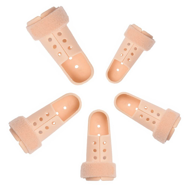 [Australia] - YANWANDEFA 5 Pcs Plastic Finger Support Protector Finger Splint Mallet Trigger Finger Splint Finger Support Protector for Adjustable Finger Immobilizer 