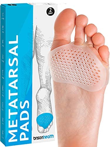 [Australia] - Breathable Forefoot Pads - Metatarsal Ball of Foot Cushions - Soft Gel Cushioning Sleeves for Callus Bunion Chafing Feet Pain Relief Women Men - 2 Pairs 