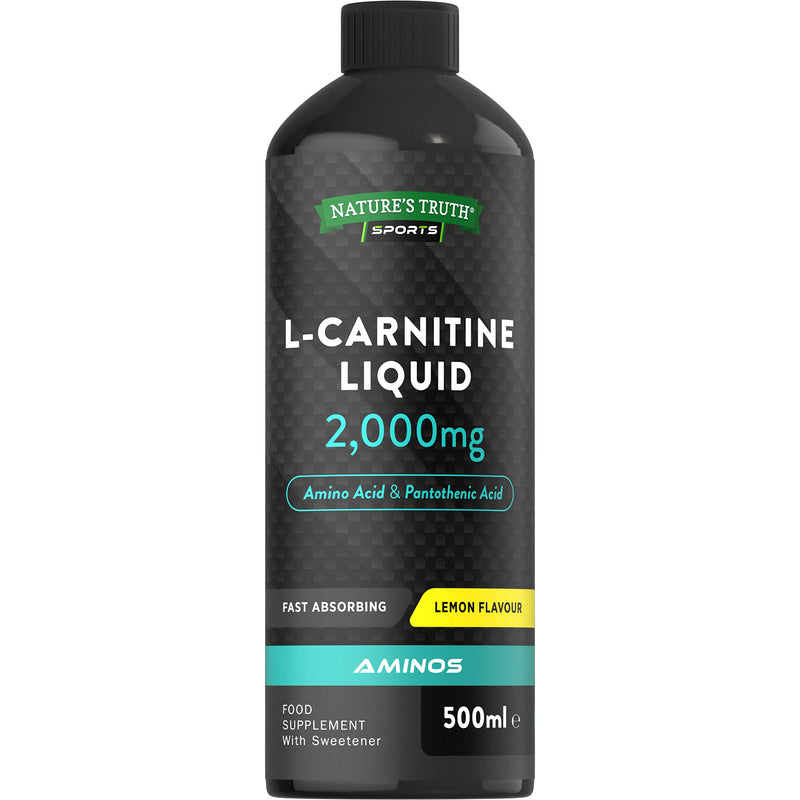 [Australia] - L-Carnitine Liquid 2000mg | 500ml | Lemon Flavour | Workout Supplement | Suitable for Vegetarians & Vegans | by Nature's Truth 