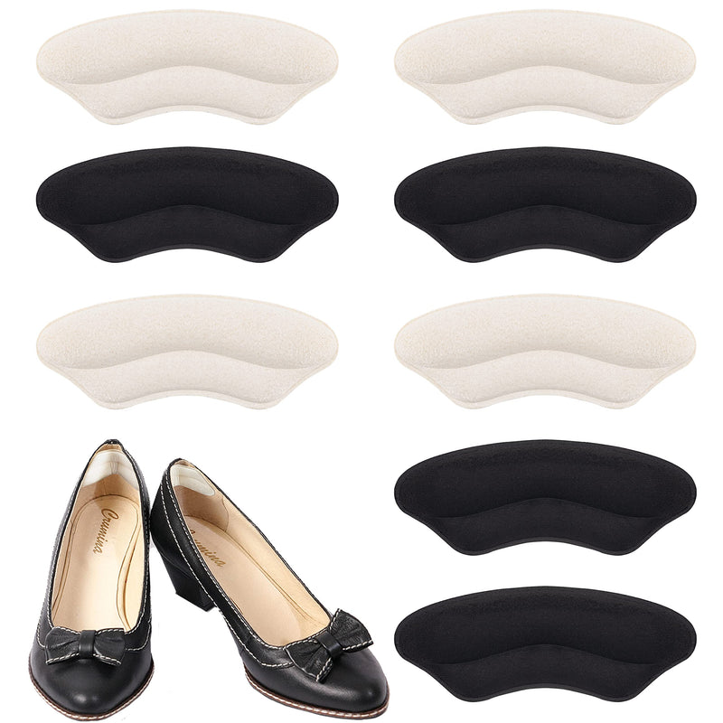 [Australia] - ZORRA 4 Pairs Heel Grips Heel Protectors, Sponge Heel Cushion Pads, Self-Adhesive Heel Grips for Ladies, Heel Grips for Kids Shoes (Black, Beige) 
