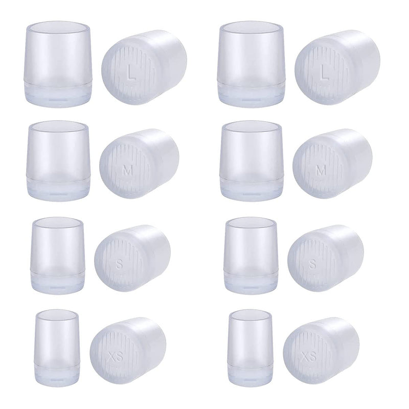 [Australia] - Jagowa 8 Pairs High Heel Protectors Anti-Slip Rubber Heel Covers Repair Replacement Caps for Outdoor XS, S, M, L (Transparent) Transparent 