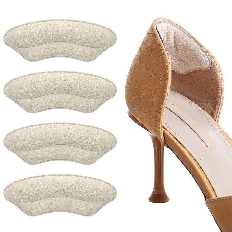 [Australia] - genenic 2 Pairs Heel Grips Liner,Self-Adhesive Back of Heel Cushions Inserts, Foot Care Tools, Shoe Pads Inserts Avoid Slipping and Blistering(Beige) Beige 