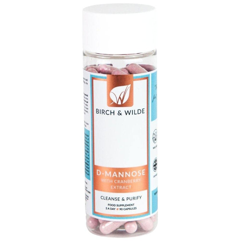 [Australia] - Birch & Wilde D-Mannose with Cranberry 1000-2000mg | 30+ Day Supply (90 Capsules x 500mg) | Natural Supplement for UTI, Cystitis, Bladder & Urinary Tract Health 