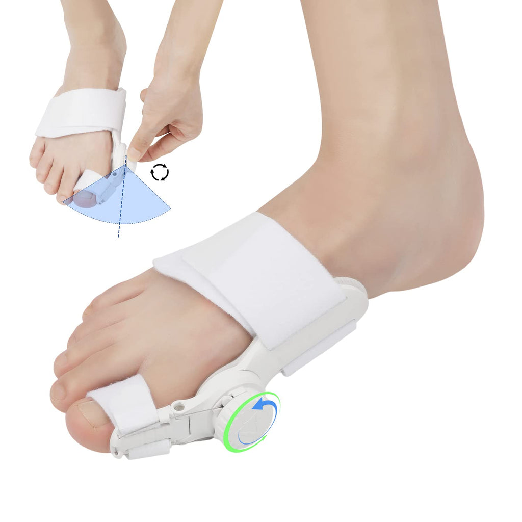 [Australia] - Adjustable Bunion Splint, Bunion Support for Woman and Man Toe Corrector with Toe Separator Day & Night Wearing Toe Brace for Bunion Relief (White, 1 Piece) 