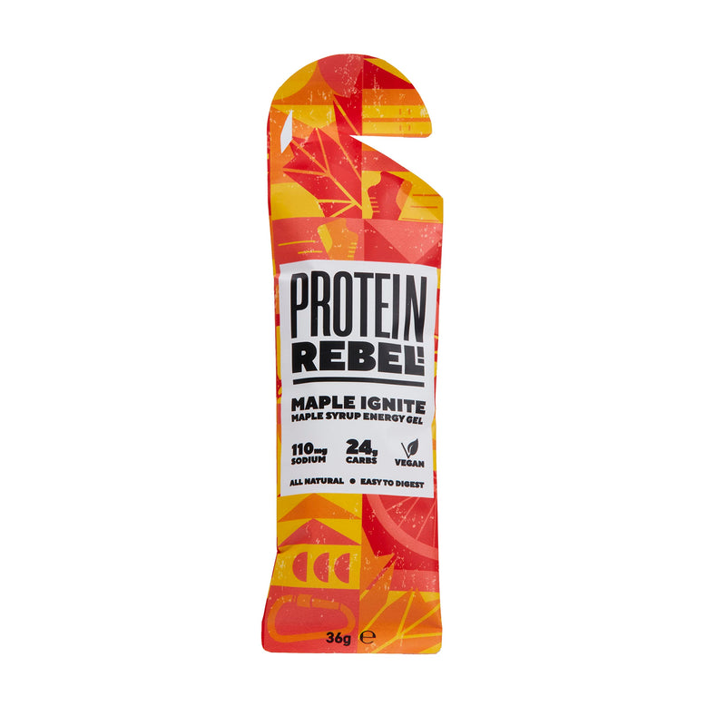 [Australia] - Protein Rebel Maple Ignite Natural Energy Gel Upgrade for Runners, Cyclists, Endurance Workout | Easy to Digest | 2 Natural Ingredients | 24g Carbs, Electrolytes 
