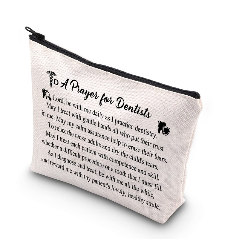 [Australia] - PLITI Dentist Prayer Gift Dentist Makeup Bag RDH Dental Zipper Pouch for Dental Hygienist Dental Assistant Gift(Dentist Prayer BU) Dentist Prayer Bu 