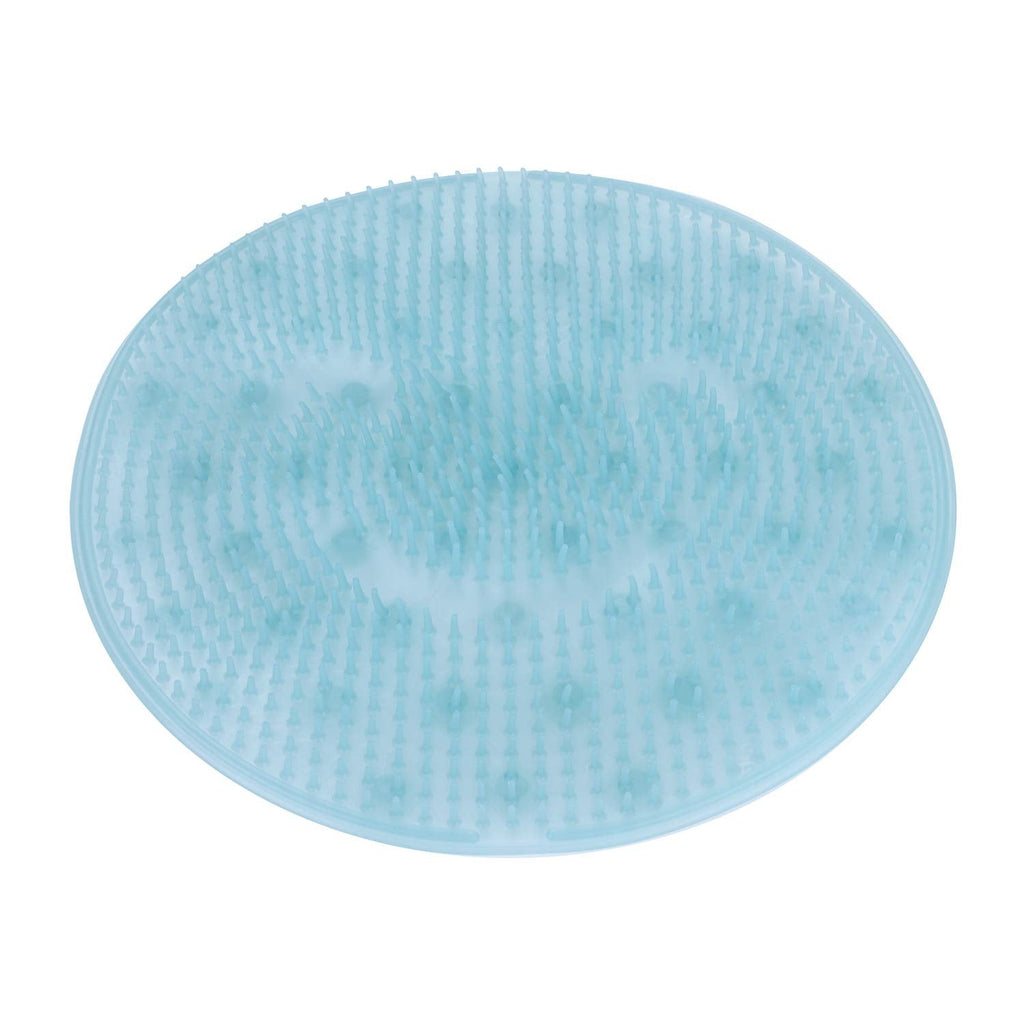 [Australia] - Shower Foot Scrubber Massager Foot Bath Massage Cushion Pad Silicone Foot Back Scrubber Cleaner Brush with Non-Slip Suction Cups for Deep Clean Exfoliate Spa,31cm Blue 