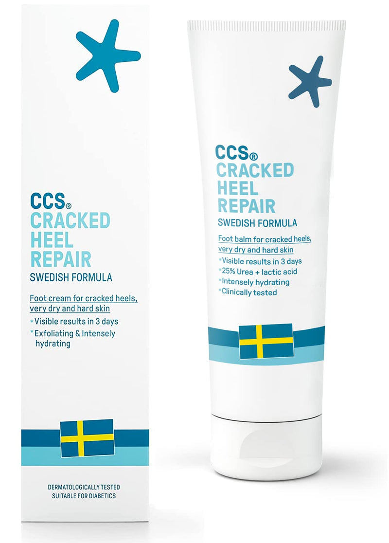 [Australia] - CCS Cracked Heel Repair Balm - Visible Results in 3 Days for Cracked Heels and Very Dry Feet, Contains 25% Urea and Lactic Acid, Clinically Tested 125ml 