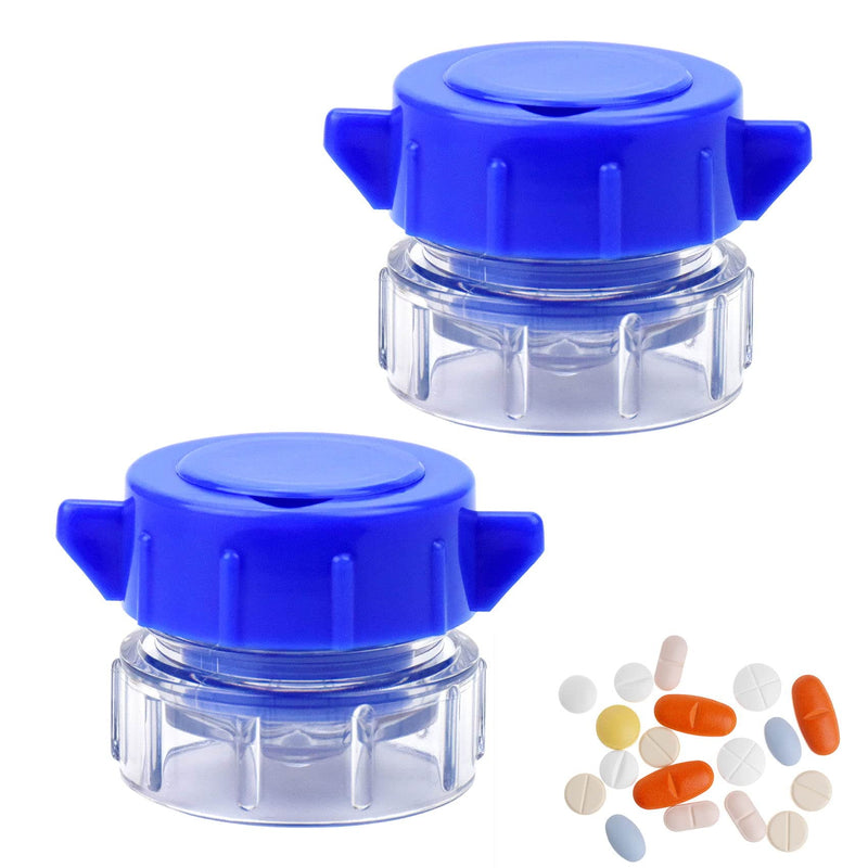 [Australia] - 2 Pcs Pill Crusher and Grinder, Professional Pill Pulverizer, Tablet Crusher for Pills, Vitamins, Tablets, Elderly, Children, Pets (Blue 2 Packs) Blue 2 Packs 