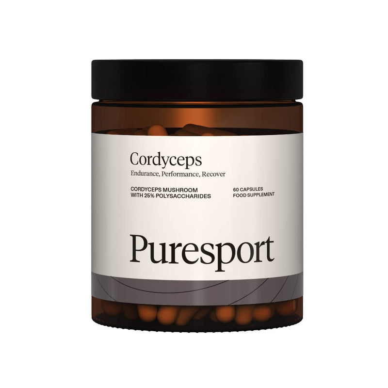 [Australia] - Puresport Cordyceps Supplement | 60 Capsules | Cordyceps Mushrooms with 25% Polysaccharides | Cardiovascular Cordyceps, Endurance, Performance and Recover 
