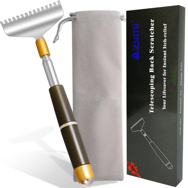 [Australia] - Large Back Scratcher Extendable for Women Men Adults, Wider Claw/Anti-Slip Handle/Roller Ball, Azymi Portable Sturdy Hand Head Body Scratcher Massager large claw 