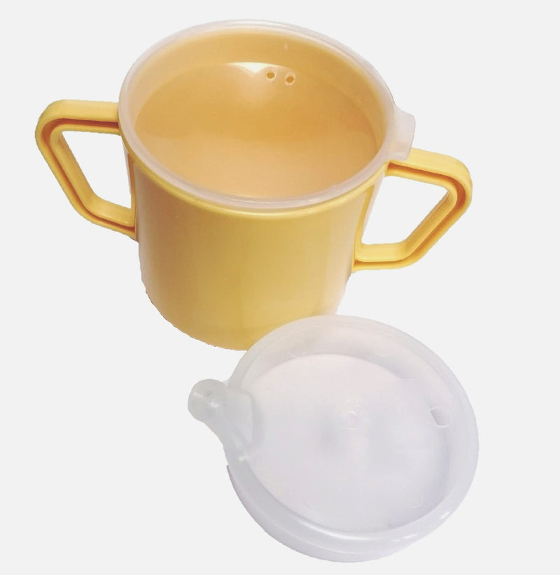 [Australia] - Drinking Cup/Beaker/Mug/Sippy Cup for Disabled Adults. Easy Grip Handles with Anti Splash Spout and Travel Lid 