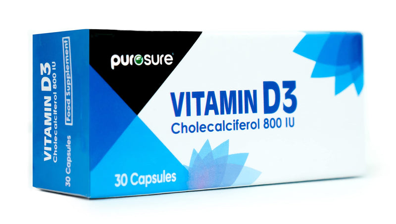 [Australia] - Vitamin D3 800 IU - 30 Capsules - High Potency, Easy to Swallow Pure Vitamin D Softgel Capsules - Vitamin D3 Supplements Helps Boost Health and Immune System 