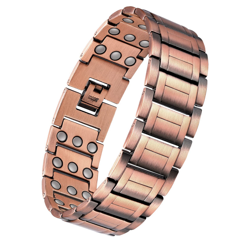 [Australia] - Jeracol 99.99% Soild Copper Magnetic Bracelets for Men,3X Ultra Strength Magnets(3500 Gauss) Magnetic Wristband Brazaletes for Valentine's Day Gift,Adjustable Size&Jewelry Gift Box 