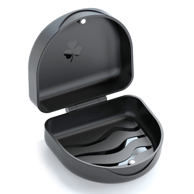 [Australia] - Retainer Case, ARGOMAX Aligner Case, 1 Piece Braces Box, Orthodontic Box, Small Denture Box (Black). Black 