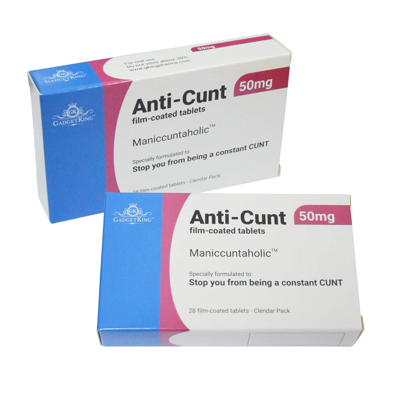 [Australia] - gadgetking JOKE PILL MEDICATION TABLET BOX Xmas Gift Prank Birthday Card wrapper Unusual April Fools Secret Santa 40th 50th 60th 21st Rude Mens Ladies For Him Her Boss (Anti-CUNT) Anti-CUNT 