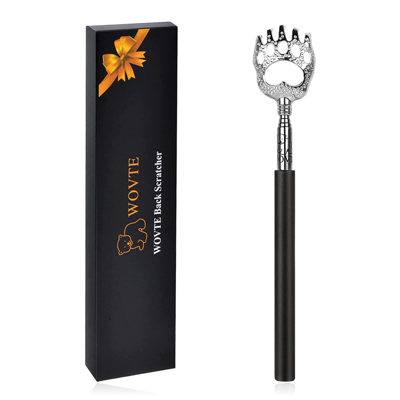 [Australia] - Back Scratcher, WOVTE Bear Claw Telescopic Back Scratcher Portable Extendable Stainless Steel Back Massager for Adults Stocking Fillers for Men Women Itch Relief Black 