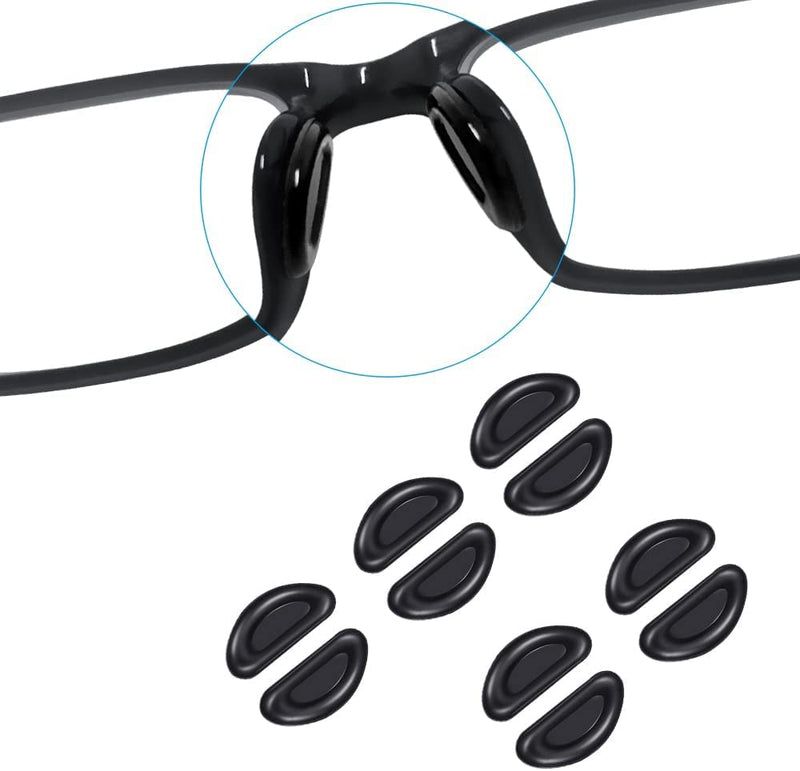 [Australia] - Adhesive Eye Glasses Nose Pads, D Shape Anti-Slip Adhesive Stick on Nose Pads,Soft Silicone for Glasses, Eyeglasses and Sunglasses, 2mm,Black,5 Pairs Black,5 Pairs 