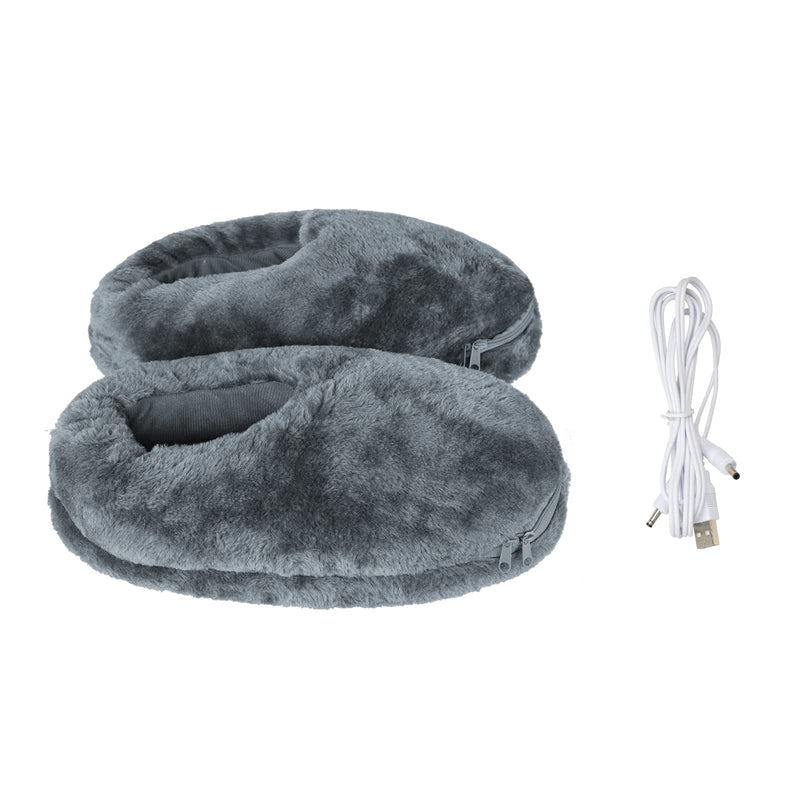 [Australia] - USB Electric Heated Slippers Foot Warmer USB Heated Slippers Warmers Heating Shoes Winter Warm Slippers Electric Heated Feet for Men Women Keep Feet Warm for Indoor Home Office(Gray) 