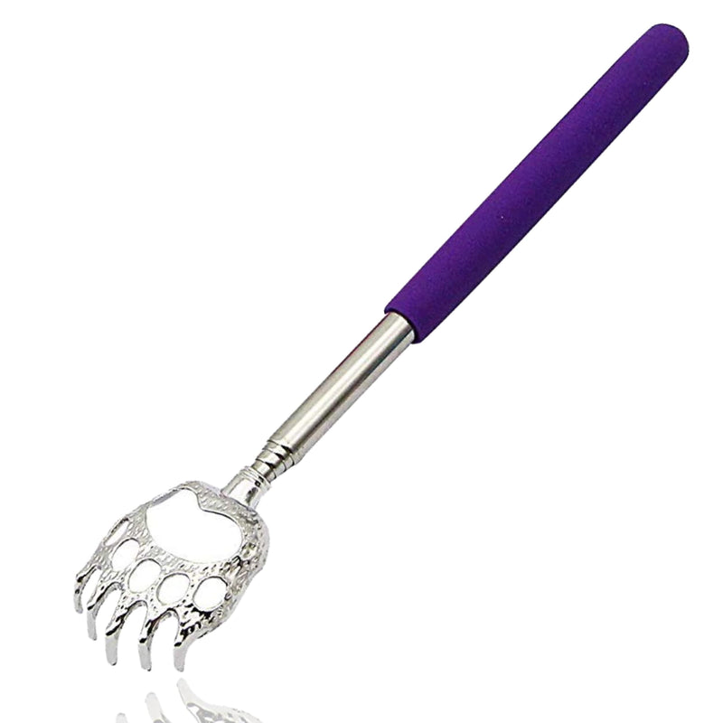 [Australia] - Back Scratcher, Bear Claw Telescopic Back Massager Tool with Soft Rubber Handles, Extendable Telescope Backscratcher Eliminating Back Itching for Both Human and Pets (Purple) Purple 