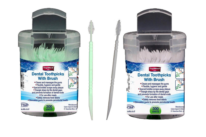 [Australia] - TOPMED ETS Oral Care Dental Brush Teeth Pick Plastic Teeth Floss Toothpick 600 Count 2 Box 