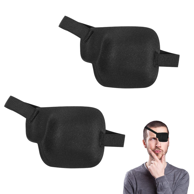 [Australia] - AIEX 2pcs 3D Eye Patches for Adults, Adjustable Eye Patches for Left Eye Comfortable Medical Eyepatch Black 