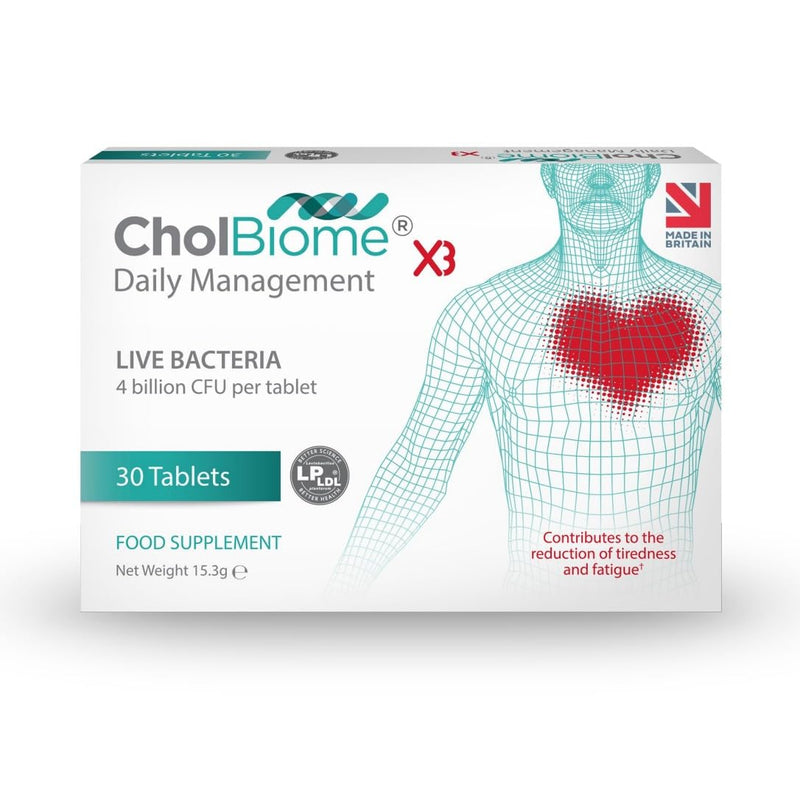 [Australia] - CholBiome�X3 Tablets - 30 Tabs, 4 Billion CFU Live Probiotic Bacteria Supplement - Vitamin B3, LPLDL - Helps to Improve Heart Health and Reduce Cholesterol Levels Regular 