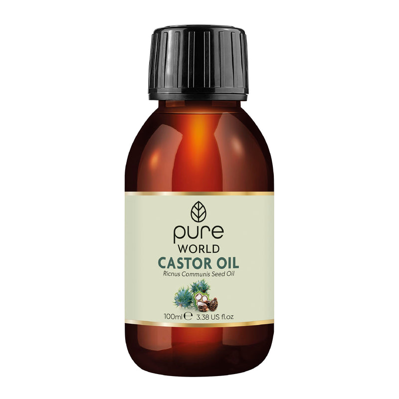 [Australia] - Pure World Castor Oil 100ML. Cold Pressed 100% Pure and Natural Hexane Free Eyebrows, Nails, Beard, Hair, Eyelash Growth Cruelty Free 