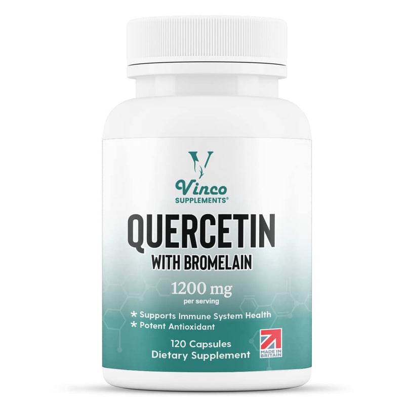 [Australia] - Vinco Quercetin with Bromelain Supplement - 1000mg Quercetin & 200mg Bromelain Per Serving � 120 High Strength Capsules - for Immune Support � Non-GMO & Gluten Free 