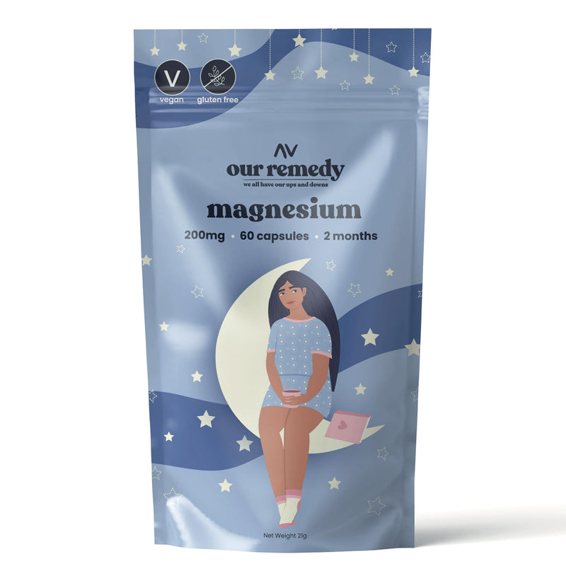 [Australia] - Our Remedy Magnesium Capsules for Women � 200mg Magnesium Citrate for Fast & Effective Absorption � Made by Women, for Women! Natural, Vegan & Plastic Free! � 60 One-a-Day Tablets 
