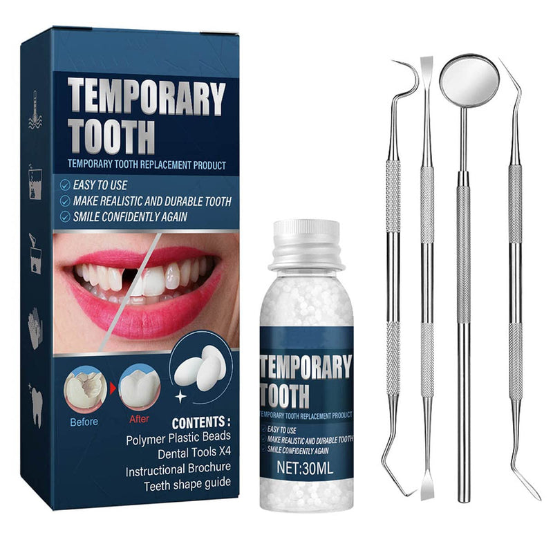 [Australia] - Tooth Repair Kit - Temporary Fake Teeth Replacement Kit with Dental Mirror Tools for Temporary Restoration of Missing & Broken Teeth Replacement Dentures 