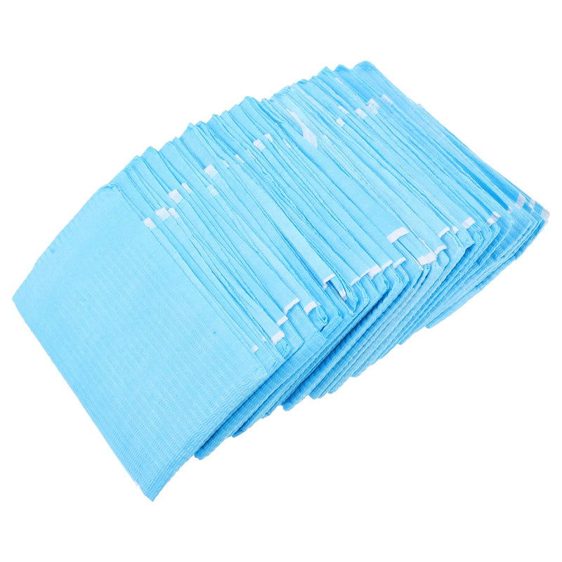 [Australia] - Beavorty 30Pcs Disposable Adult Bibs Eating Bibs Food Catcher Crumb Catcher Bibs Apron Clothing Protectors for Seniors Elderly Disabled Women Men Blue 