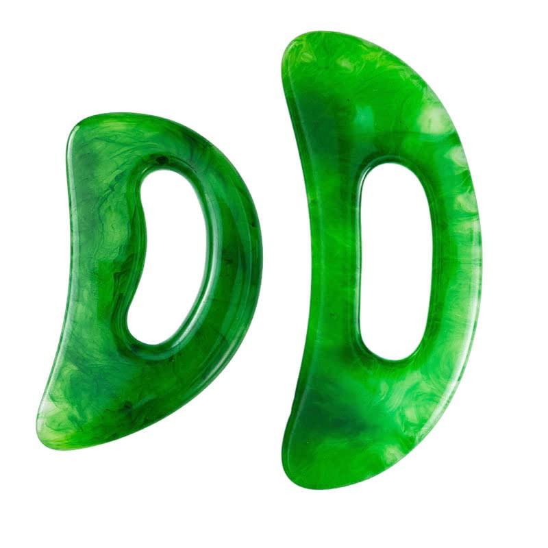 [Australia] - Yeesabella 2 PCS Gua Sha Stone Large Body Gua Sha Tool Guasha Stone Tool Lymphatic Drainage Massager Sculpting Anti Cellulite Tools for Full Body Men Women Green 