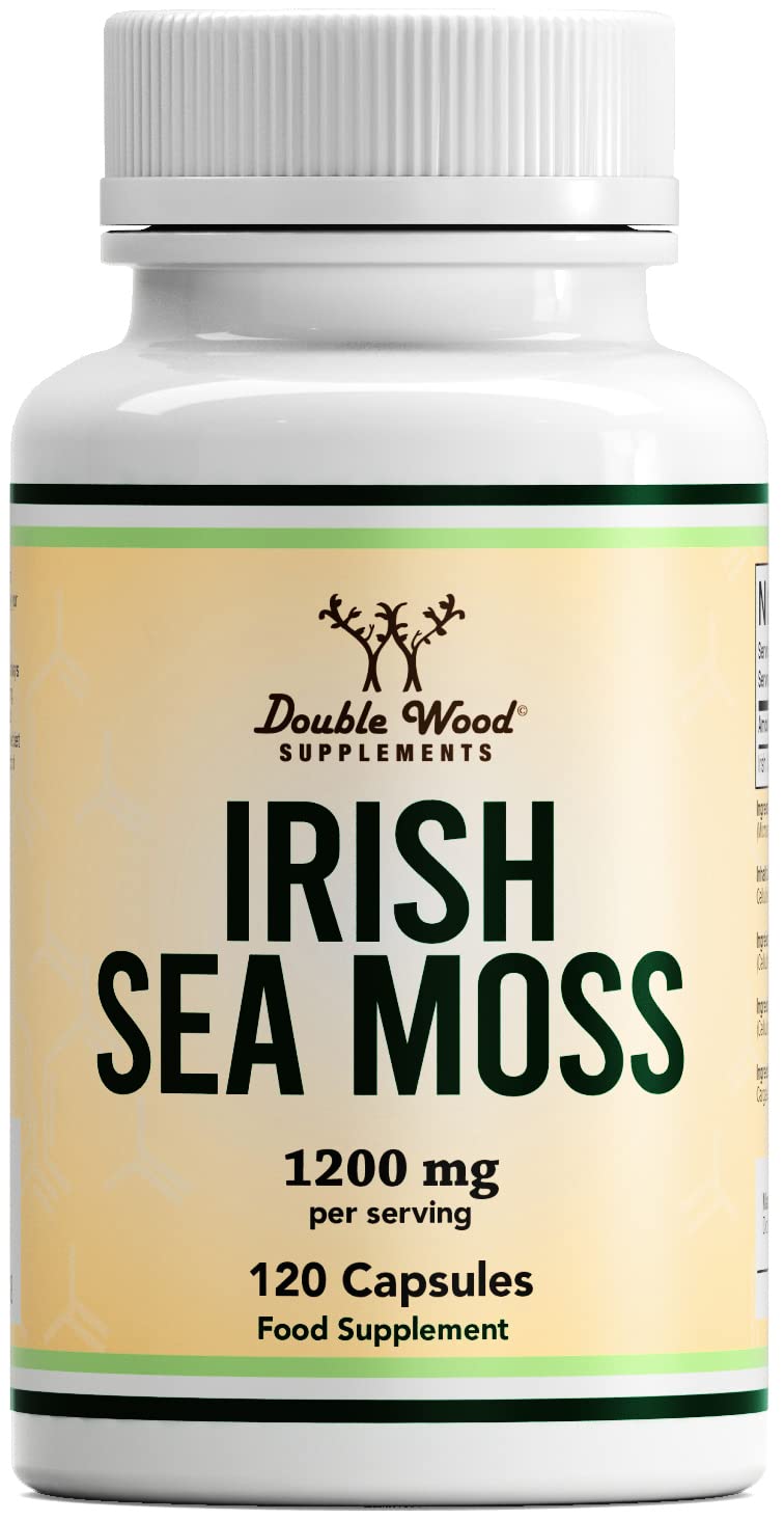 [Australia] - DW Irish Sea Moss Capsules | 120 Sea Moss Supplements - High Strength 1200mg Sea Moss per Serving | Non-GMO & Gluten Free | Manufactured in The UK 120 count (Pack of 1) 