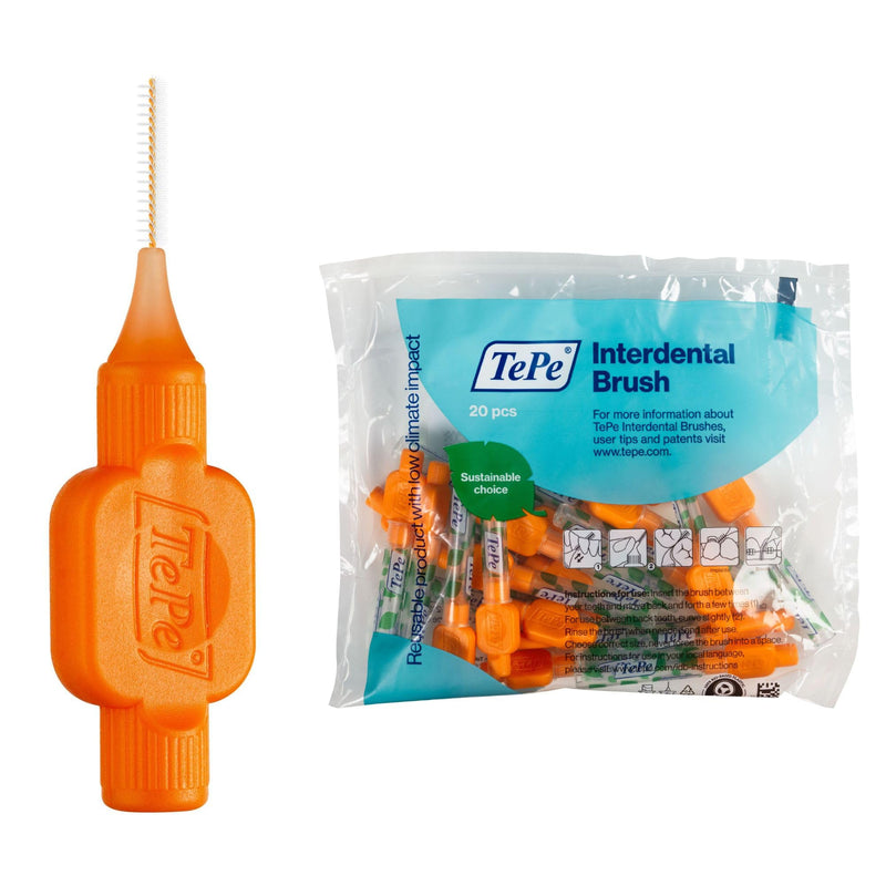 [Australia] - TePe Interdental Brush, Original, Orange, 0.45 mm/ISO 1, 20pcs, plaque removal, efficient clean between the teeth, tooth floss, for narrow gaps 1x20 pcs Orange (Size 1) 