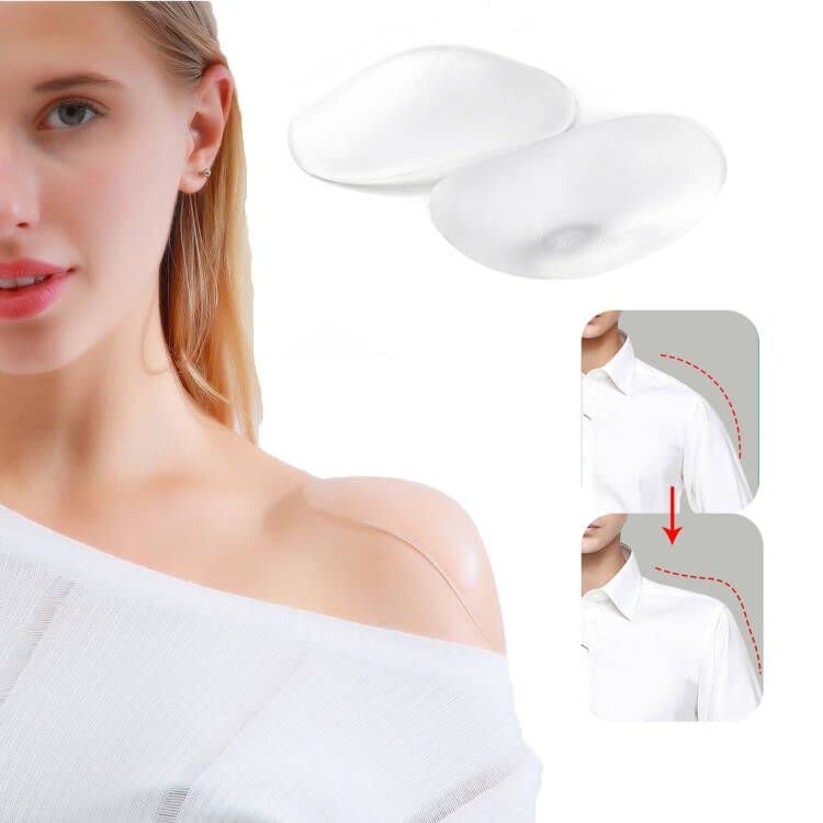 [Australia] - POMAMZ Shoulder Pads Silicone Soft Self Adhesive Anti-Slip Invisible Shoulder Pads Push-up Adhesive Shoulder Enhancer for Woman Man 