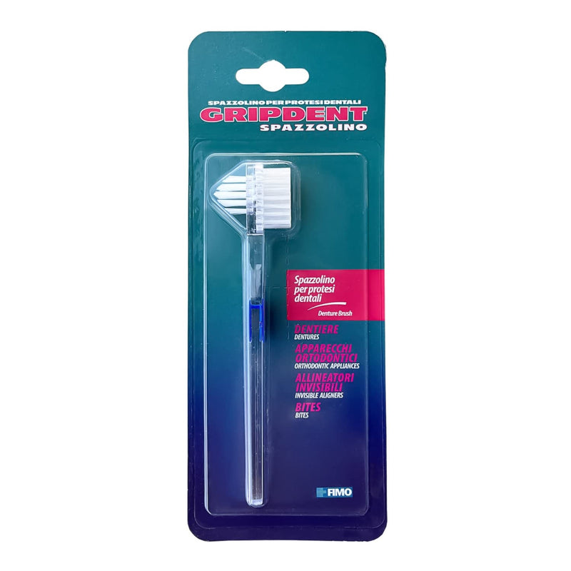 [Australia] - Gripdent Dental Denture Toothbrush - Denture Cleaning and Hygiene Toothbrush - Suitable for: Dentures, Orthodontic Appliances, Bites and Invisible Aligners 