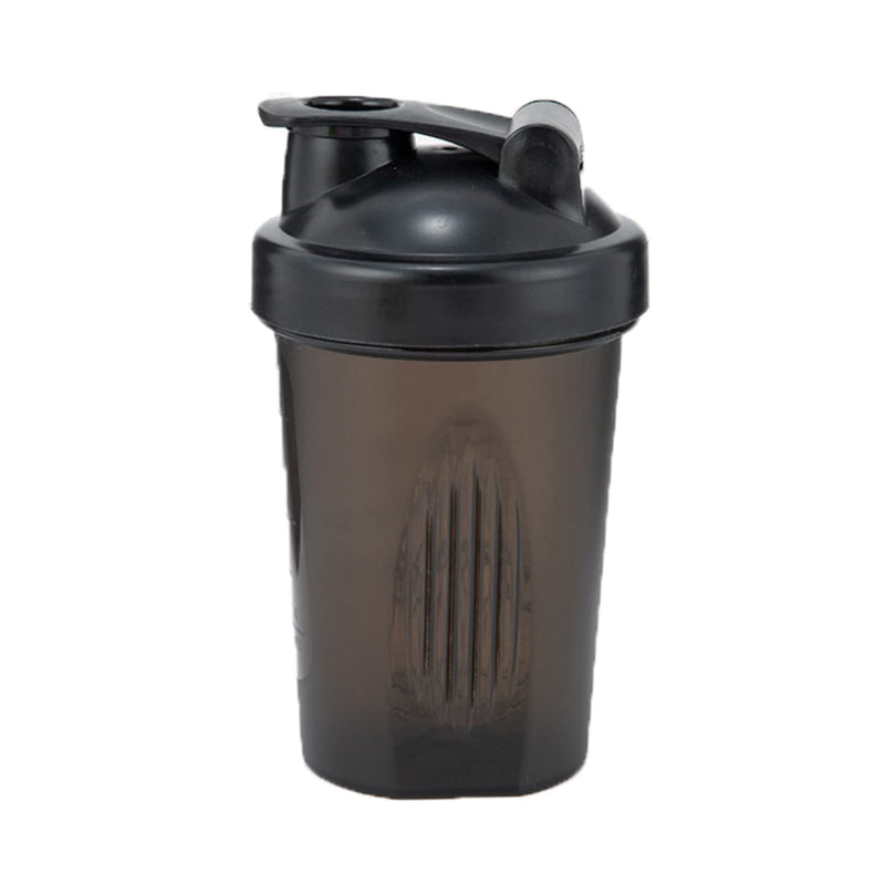 [Australia] - Shaker Bottle For Protein Powder Mixed Plastic Workout Water Bottle 400 ml with Mixball Non-Leak Cap Shaker Cups for Fitness Sports Gym Supplement Drinks Bottles (Black) Black 