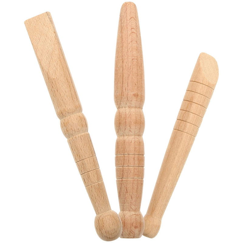[Australia] - Healvian Foot Massagers Foot 3Pcs Reflexology Hand Massage Wooden Stick Tools Wood Health Therapys Traditional Tool Thai Massage Body Hand Face Neck Back Waist Hand Hand Massagers 