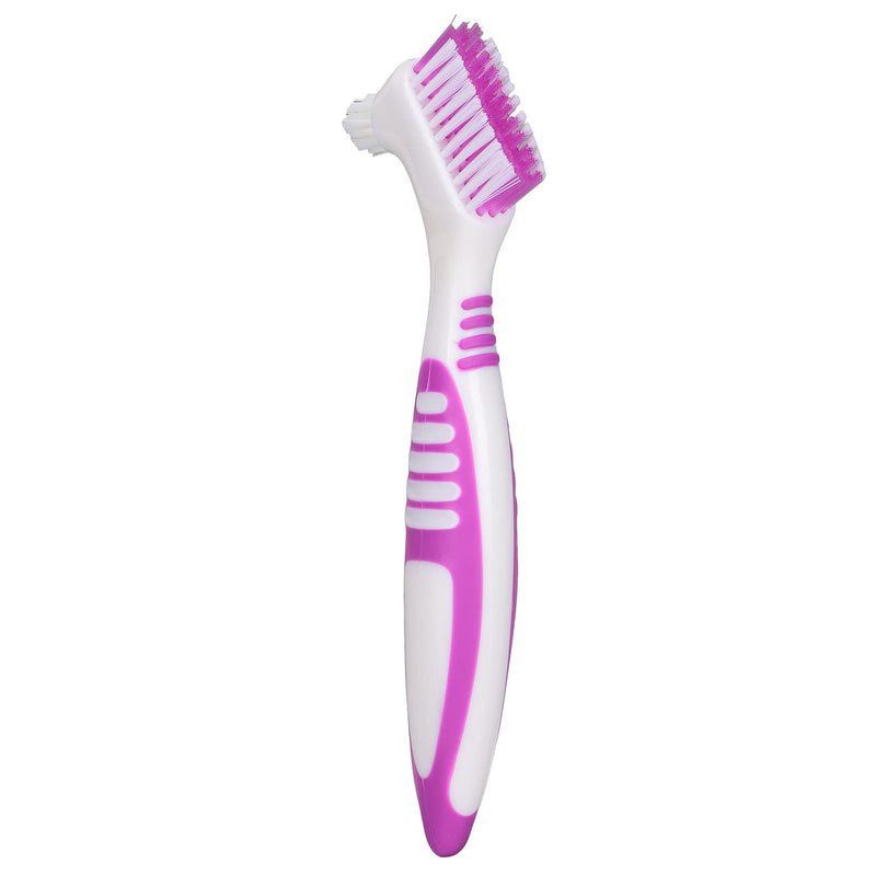 [Australia] - False Teeth Cleaning Brush, Double Sided Portable Denture Toothbrush for Brushes Multi Layered Bristles Set Hard Care Toothbrushes 