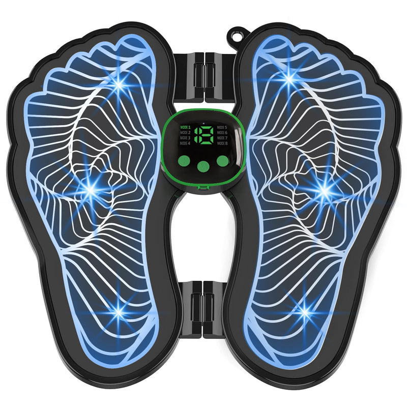[Australia] - Folding Portable Electric Massage Mat,Reflexology Electronic Feet Massager for Pain and Circulation,EMS Foot Massager,ortable Leg Massage Machine with 8 Modes,USB Rechargeable 
