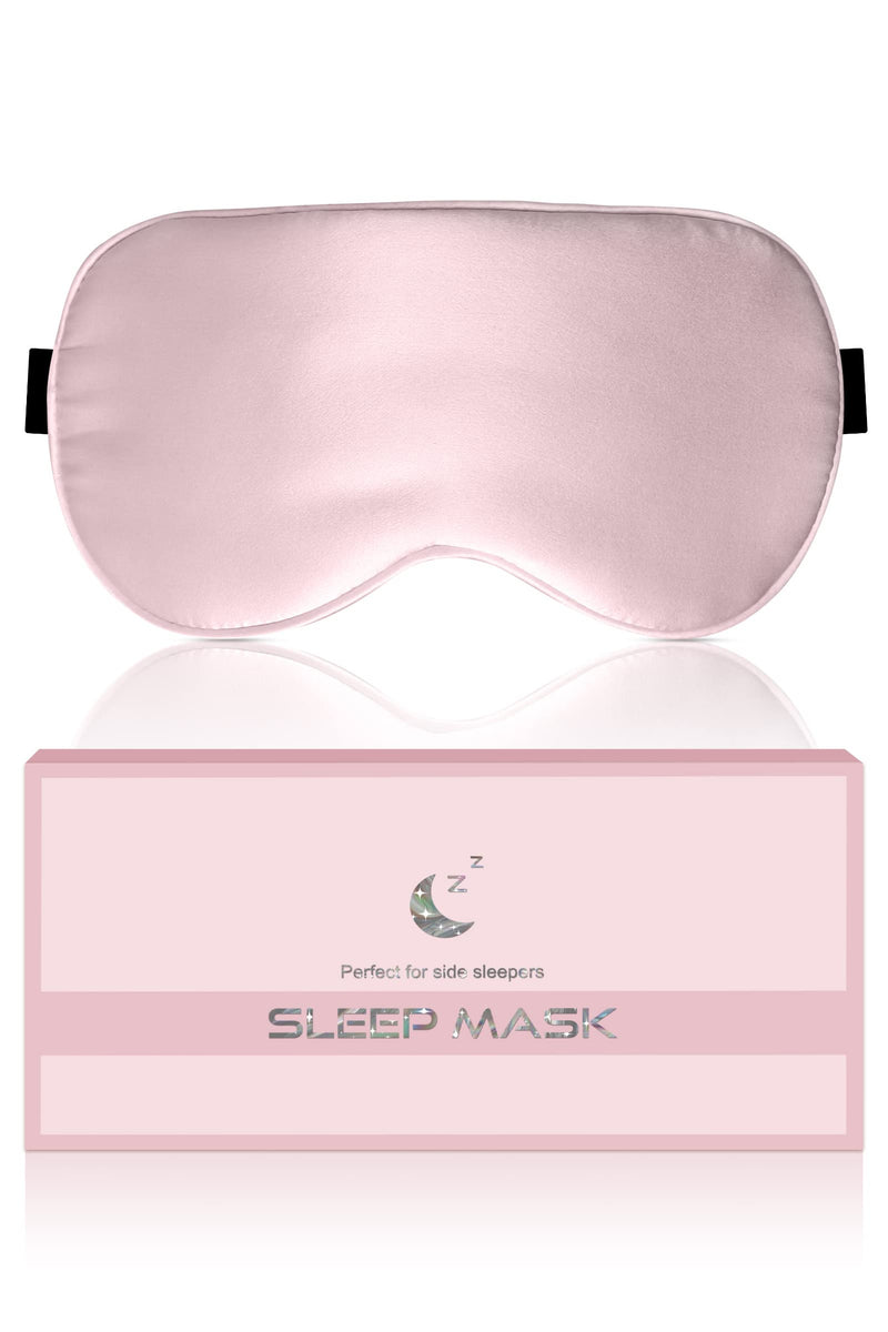 [Australia] - Silk Sleep Mask, Eye Mask, 22Momme 100% Pure Mulberry Silk Blackout Anti-Allergy Natural Silk Eye Mask with Adjustable Headband, Suitable for Men and Women (Black) (Pink) Pink 