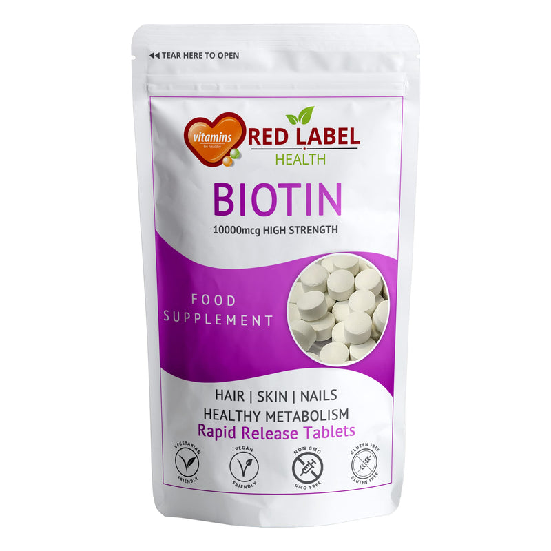 [Australia] - Biotin 10,000mcg - 30 Tablets (1 Month Supply) - Hair Growth Supplement, Skin, Nails for Men & Women | Vegetarian | Vegan | Made in UK. 1 count (Pack of 30) 