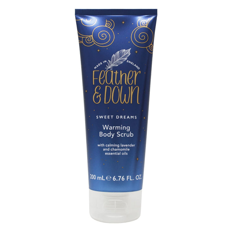 [Australia] - Feather & Down Warming Body Scrub (200ml) - With Calming Lavender & Chamomile Essential Oils. Exfoliates & Gently Warms Tired Muscles. Relieving Tensions from the day. 