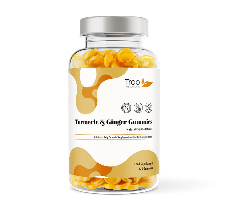 [Australia] - Turmeric Curcumin with Ginger - 120 Natural Orange Flavour Chewable Gummies - Delicious Daily High Strength Gummy Supplement for Adults - Non GMO - Vegan Friendly 