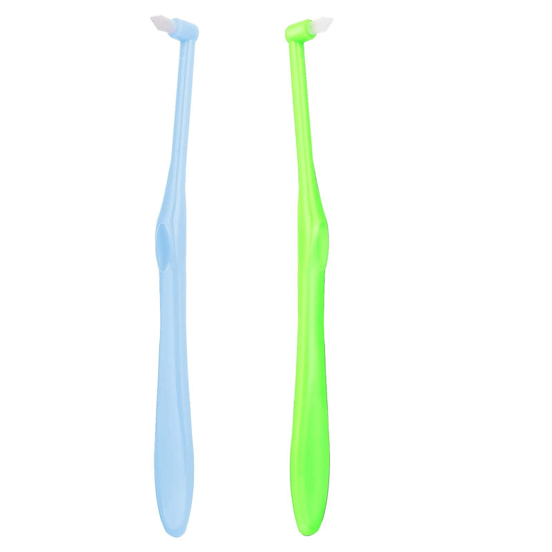 [Australia] - Ouligay 2 Pieces Tuft Toothbrush Tufted Brush End-tuft Tapered Toothbrush Single Tuft Brace Toothbrush Soft Trim Teeth Brushes Interdental Interspace Toothbrush for Orthodontic Braces Detail Cleaning 